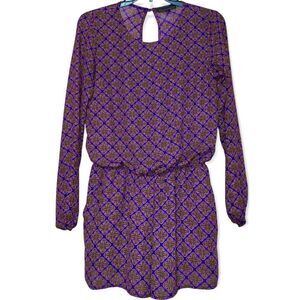 𝅺Urban Outfitters Lucca Couture Long Sleeve Open Back Romper Size Small